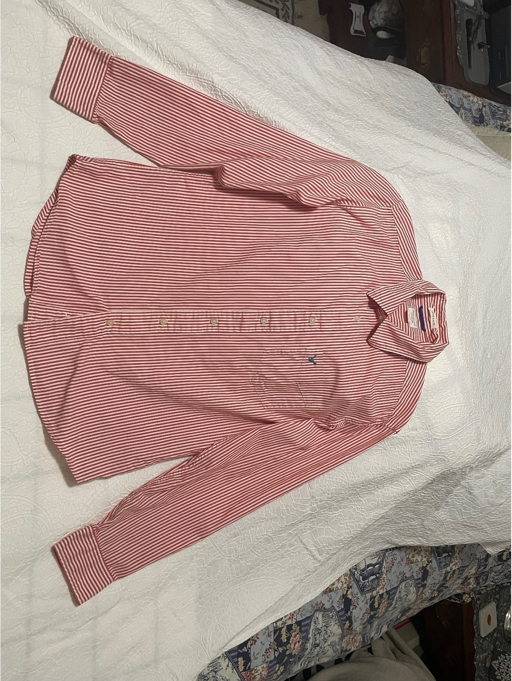 American Eagle - Red Striped Button Down